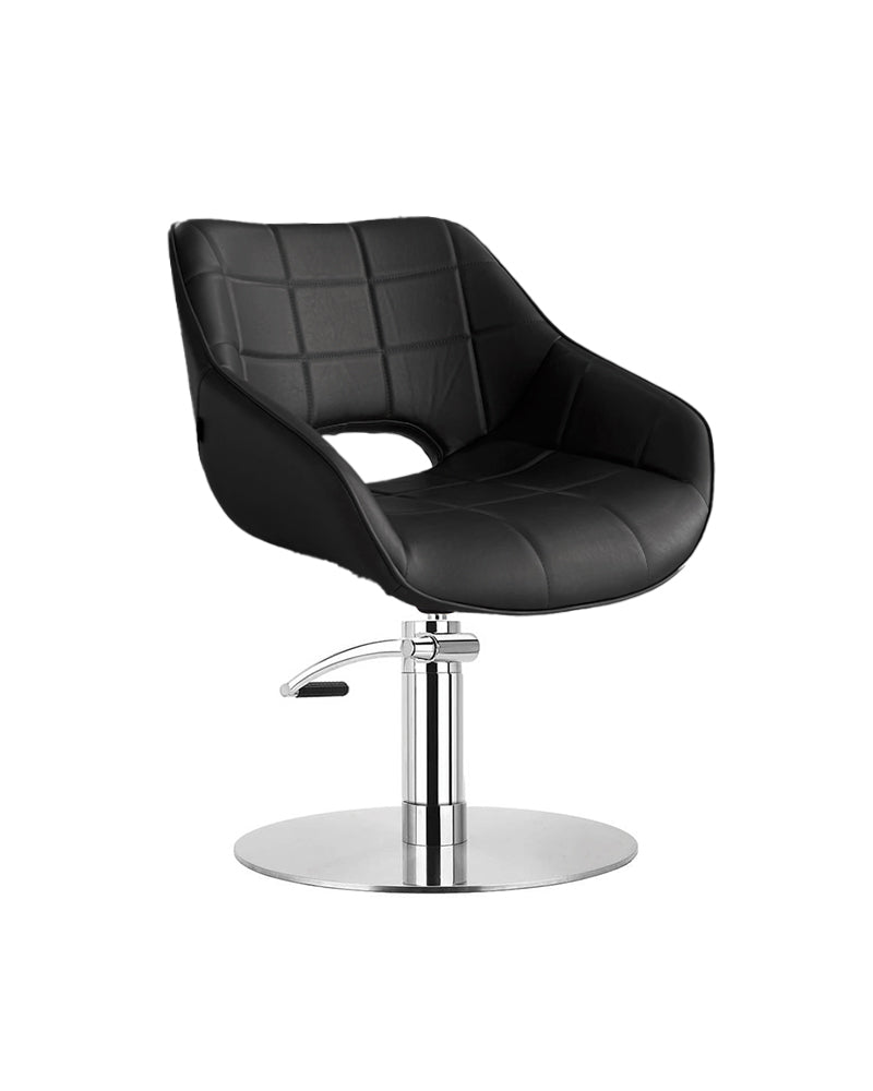 Rosie Black - Black hairdresser's chair - Chrome plate foot