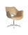 Chloe Sand - Beige waiting chair - White cross leg