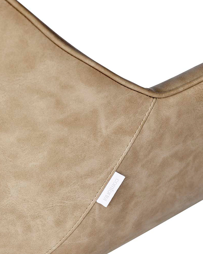 Chloe Sand - Beige waiting chair - White cross leg