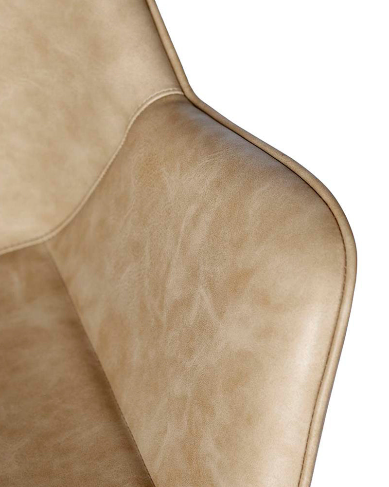 Chloe Sand - Beige hairdressing chair - Black plate base