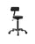Rolio black salon stool with backrest