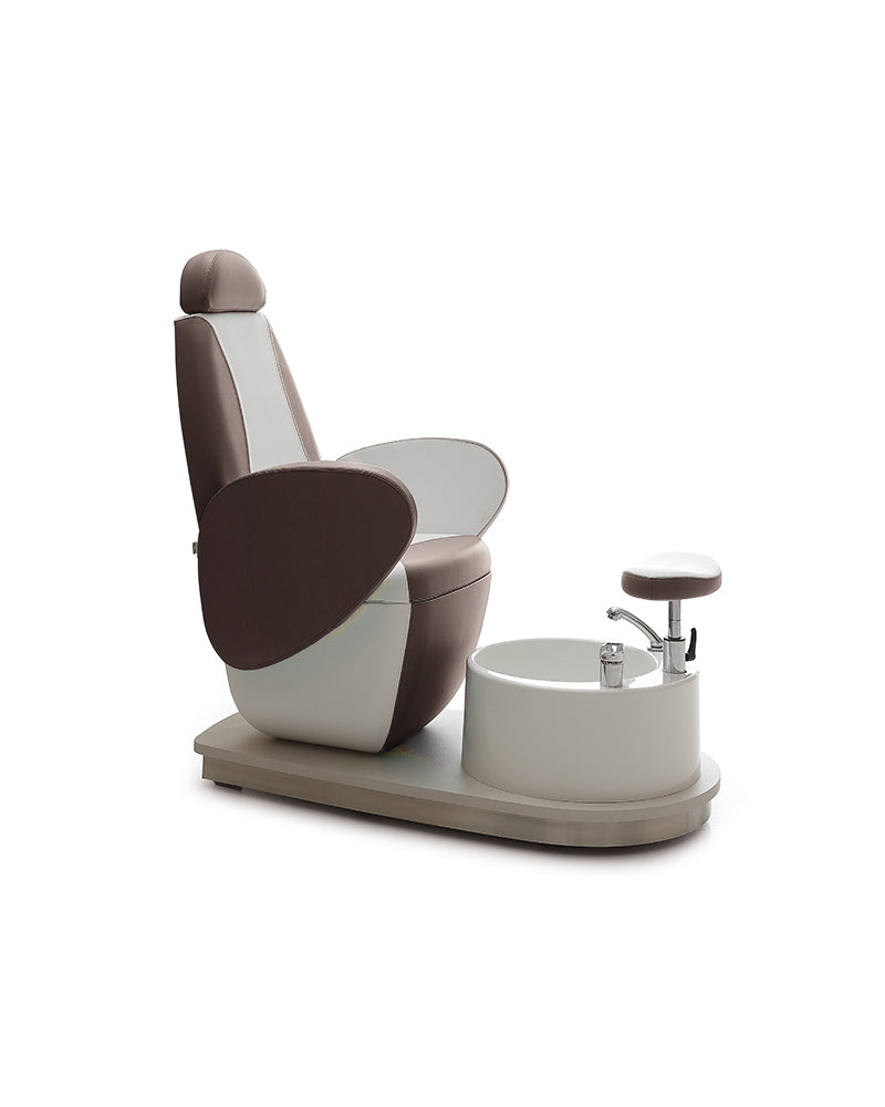 Edge - Brown and white pedicure chair - Built-in foot bath
