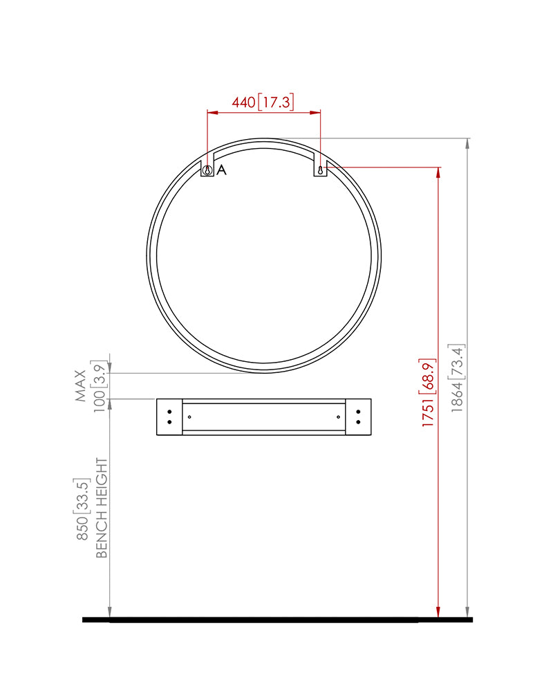 Nero - Black hairdressing mirror - ø90