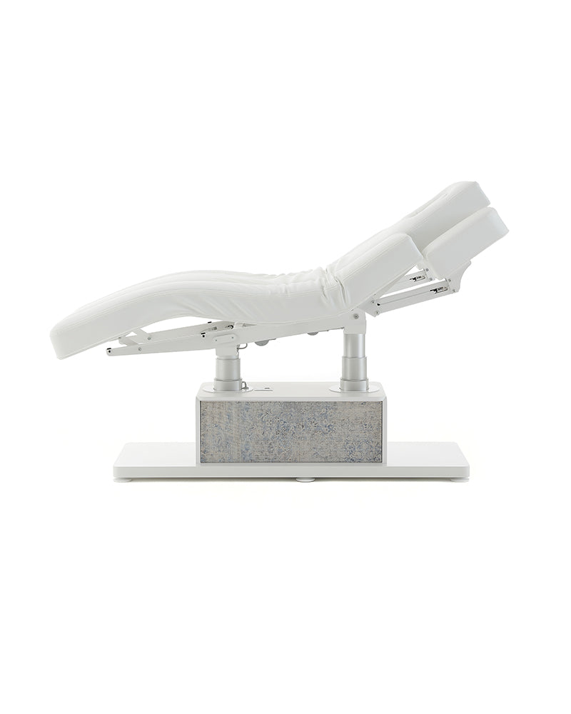 The Clair - White and gray massage table - with motor - with adjustable armrests