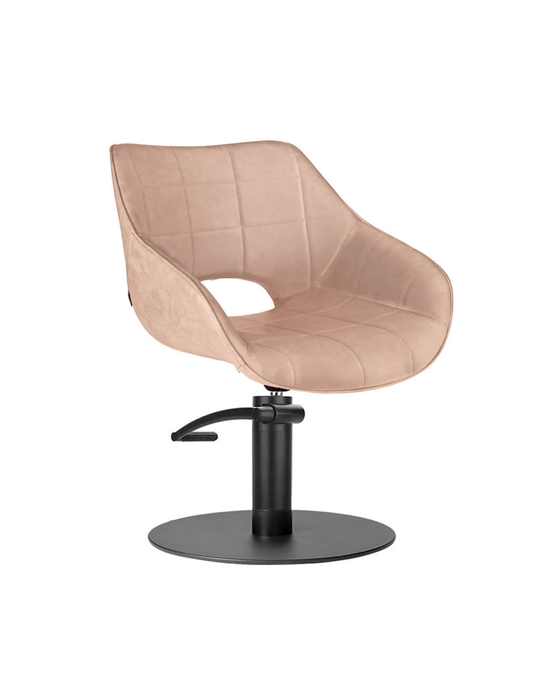 Rosie Blush - Pink hairdressing chair - Black O-base