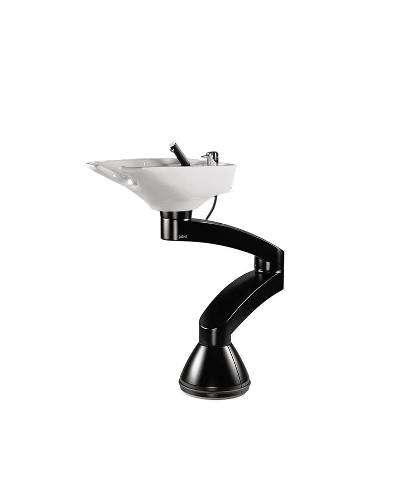 Contura swing PLUS - White pedestal sink - Black basin