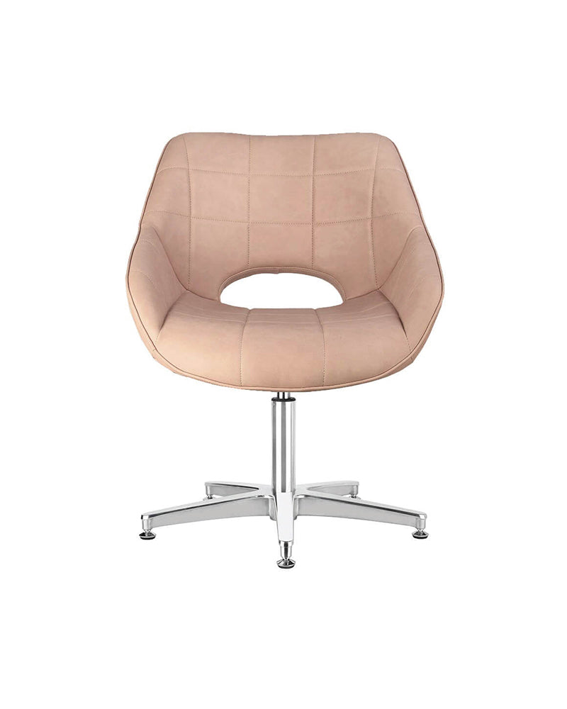 Rosie Blush - Pink waiting chair - Chrome cross foot