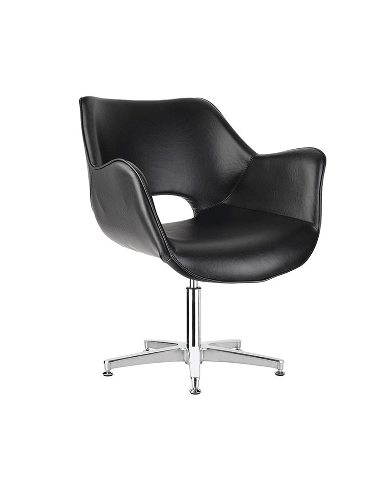 Chloe Black - Black Waiting Chair - Chrome Cross Leg