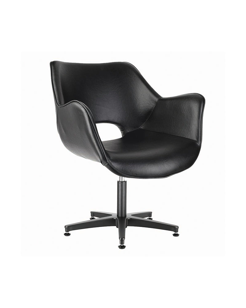 Chloe Black - Black Waiting Chair - Black Cross Leg