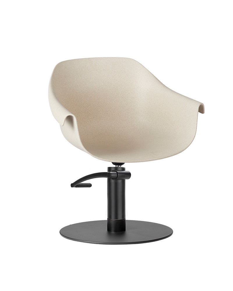 Eco - Beige hairdresser's chair - Black plate base
