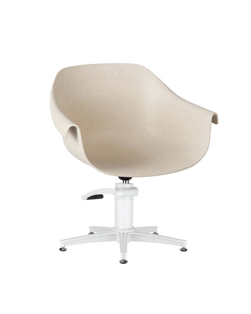 Eco - Beige hairdressing chair - White cross foot