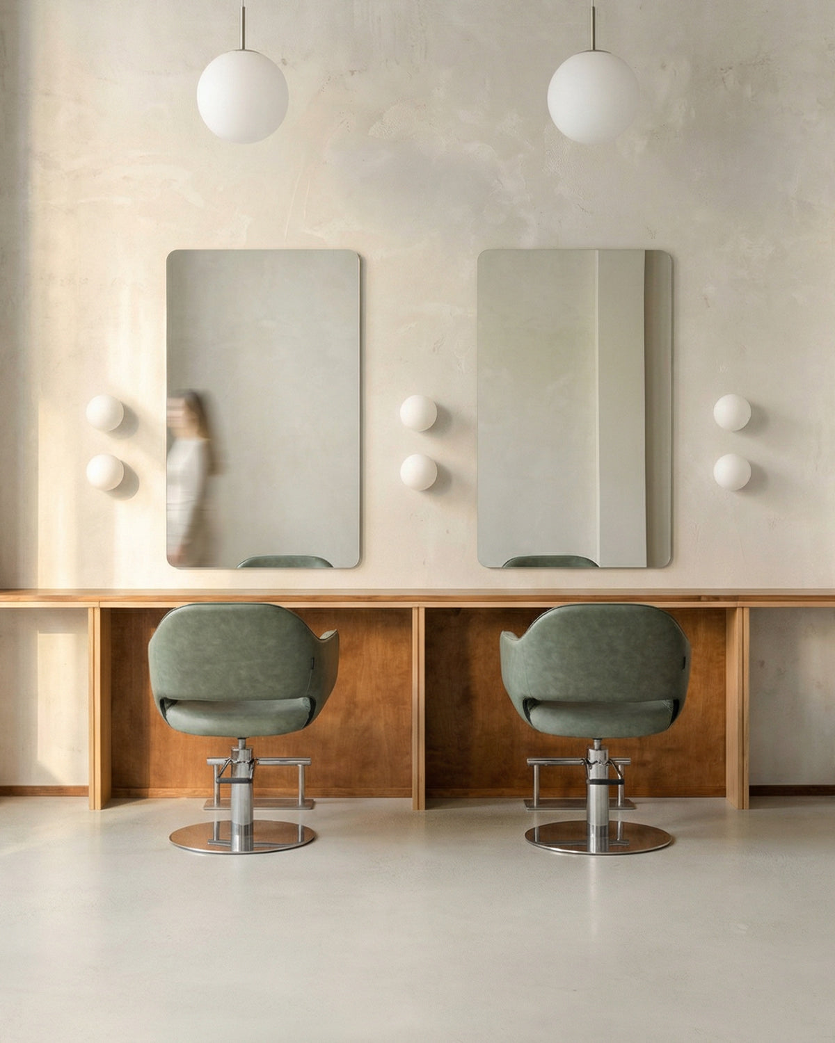 Frameless Rounded - Rundat frisörspegel - 70x115cm