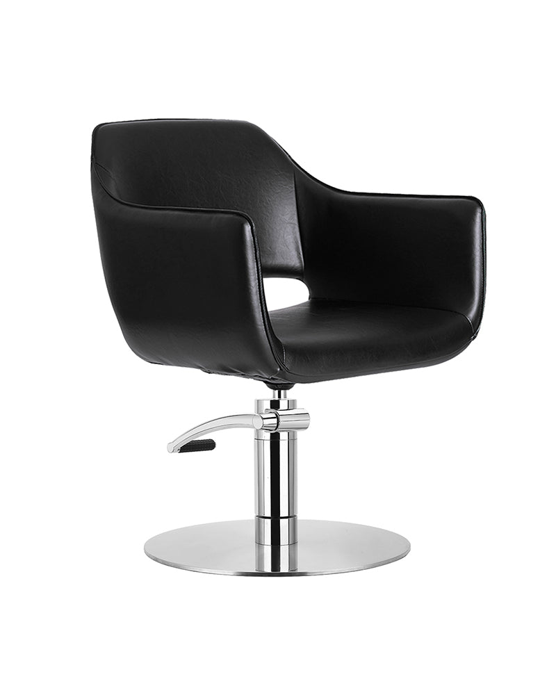 Blake Black - Black styling chair - Chrome O base