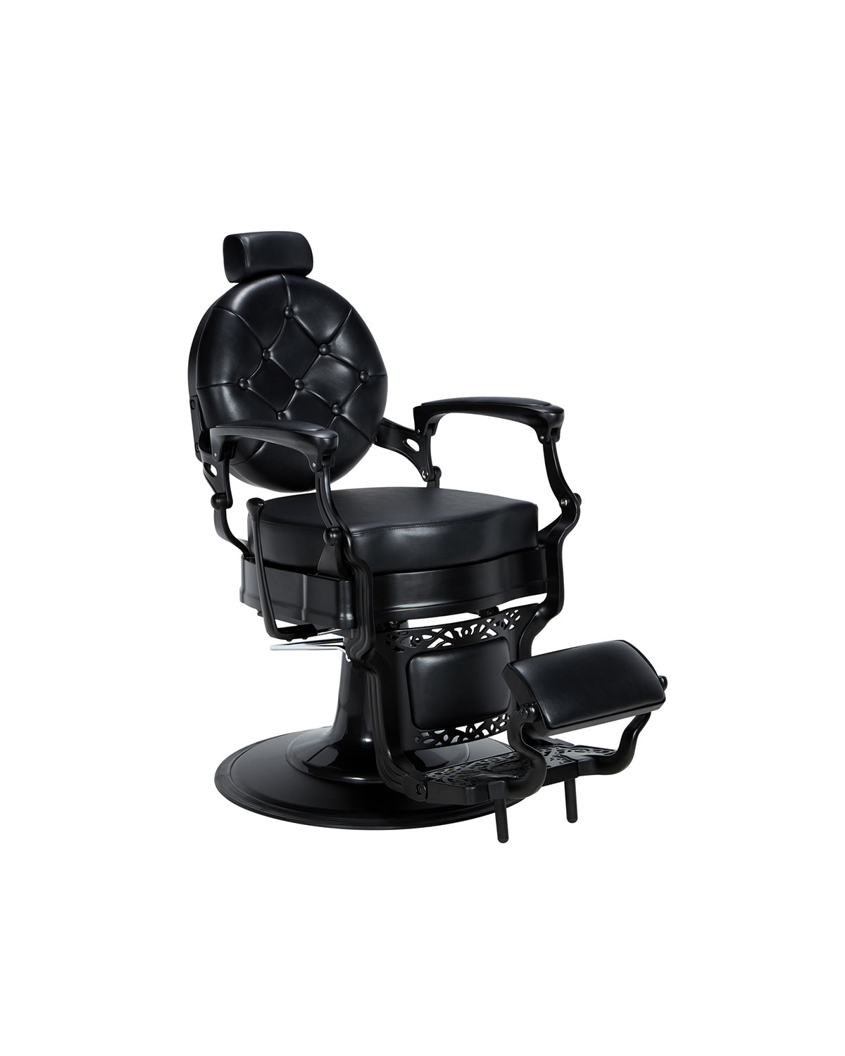 Check - Svart barberarstol med svart rund fot