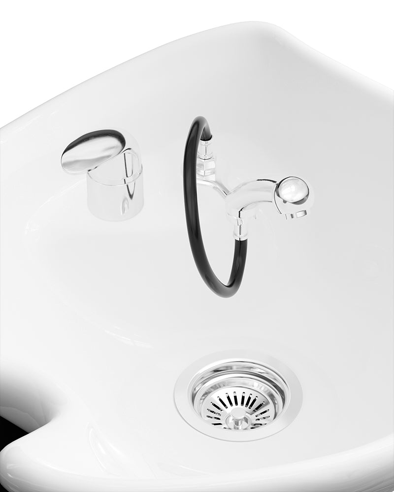 Fredda - Black massage basin - White basin