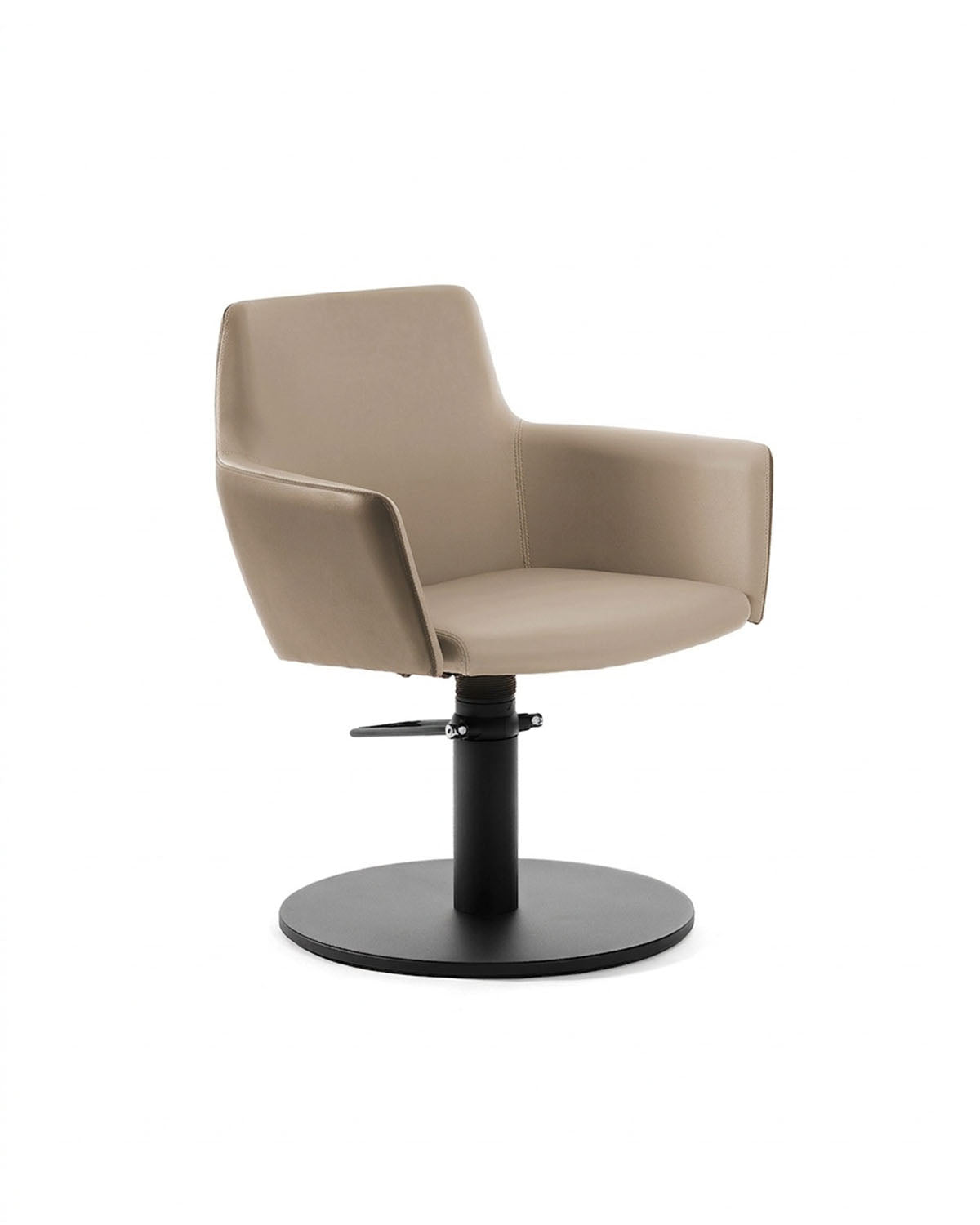 Greiner 38 - Beige kundstol med svart rund fot