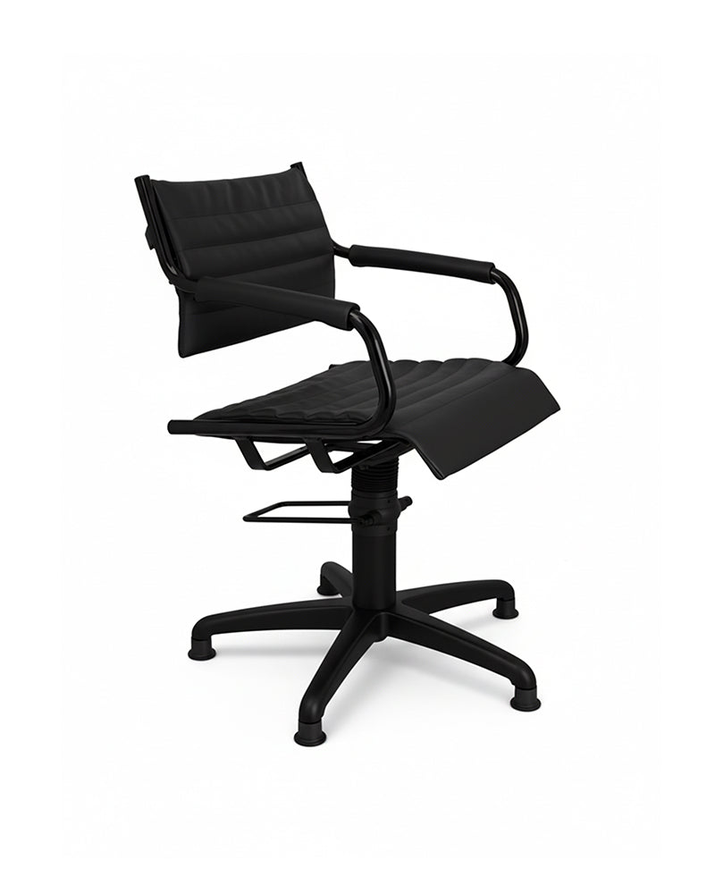 Greiner 59 - black styling chair with black cross base