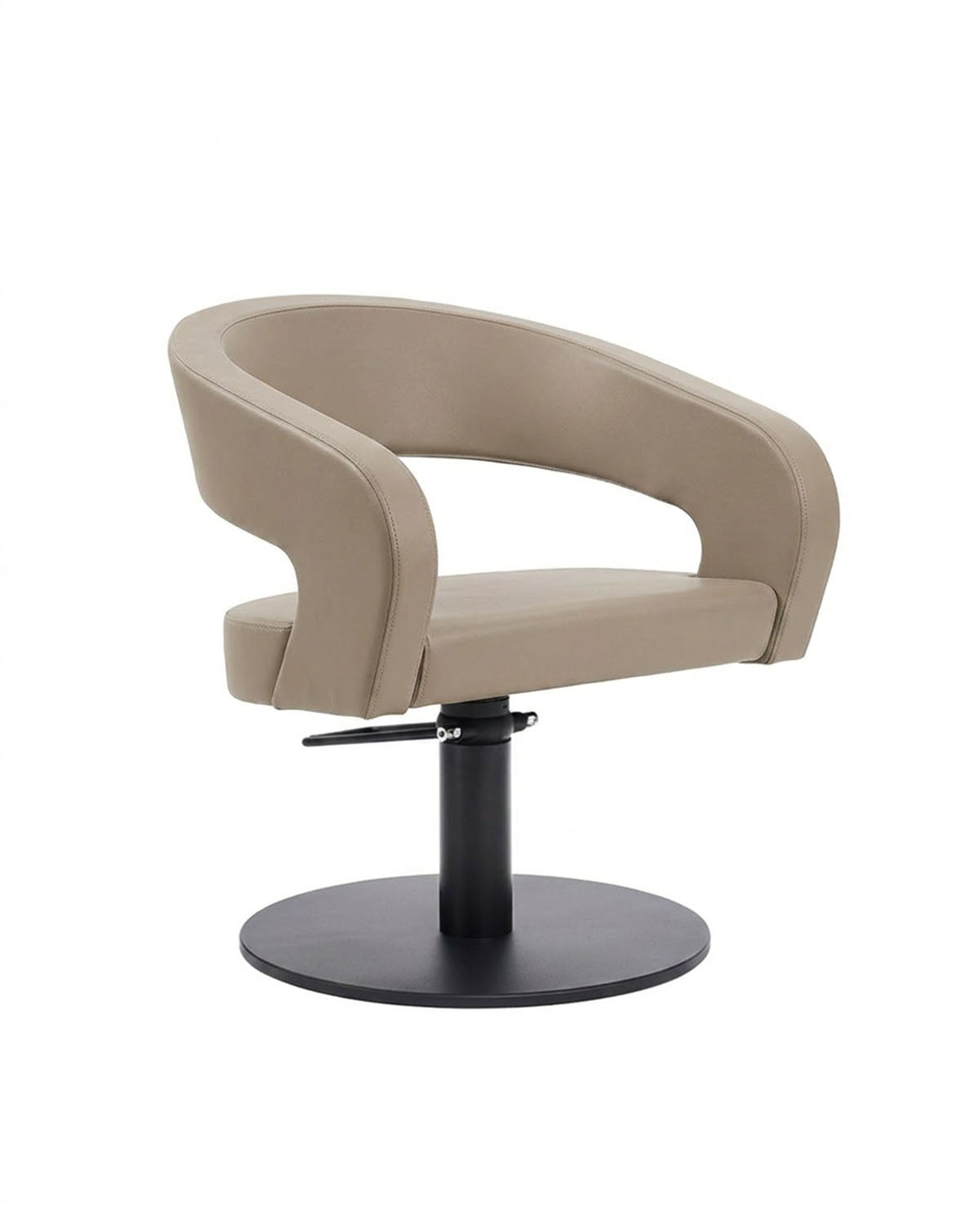 Greiner 50 - Beige kundstol med svart rund fot