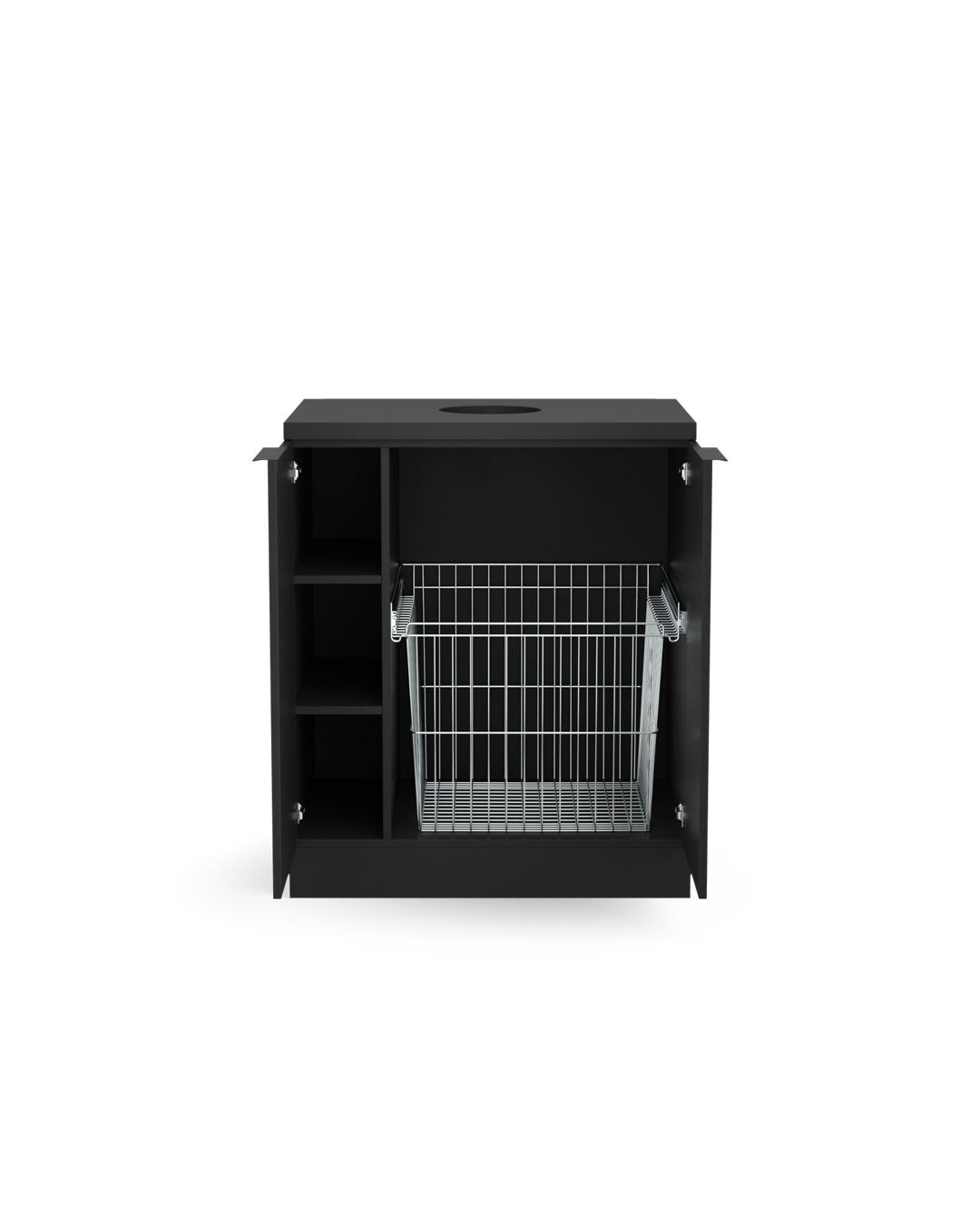 Colorbar towel basket - Washbasin in black - Matt black