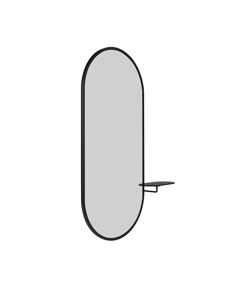 Onyx oval - Salon mirror - Smoked glass shelve