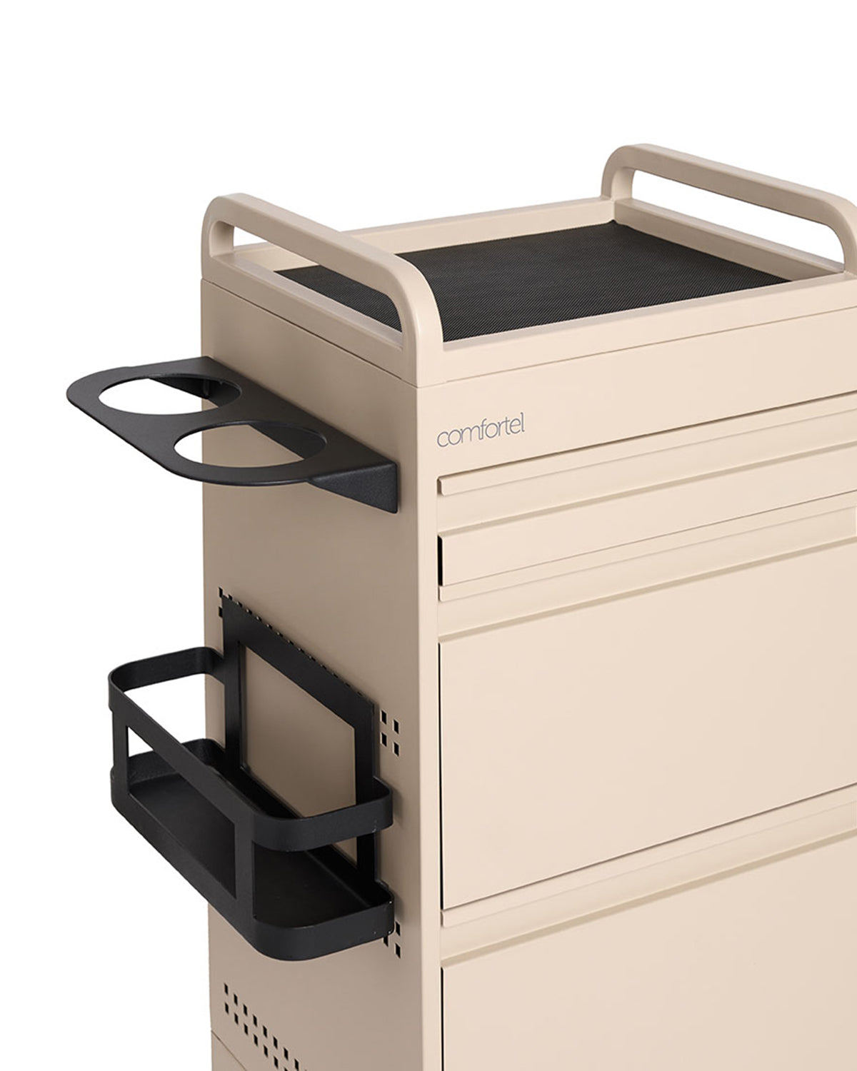 Studio 3 - Beige rullvagn med 3 lådor och utdragsfack