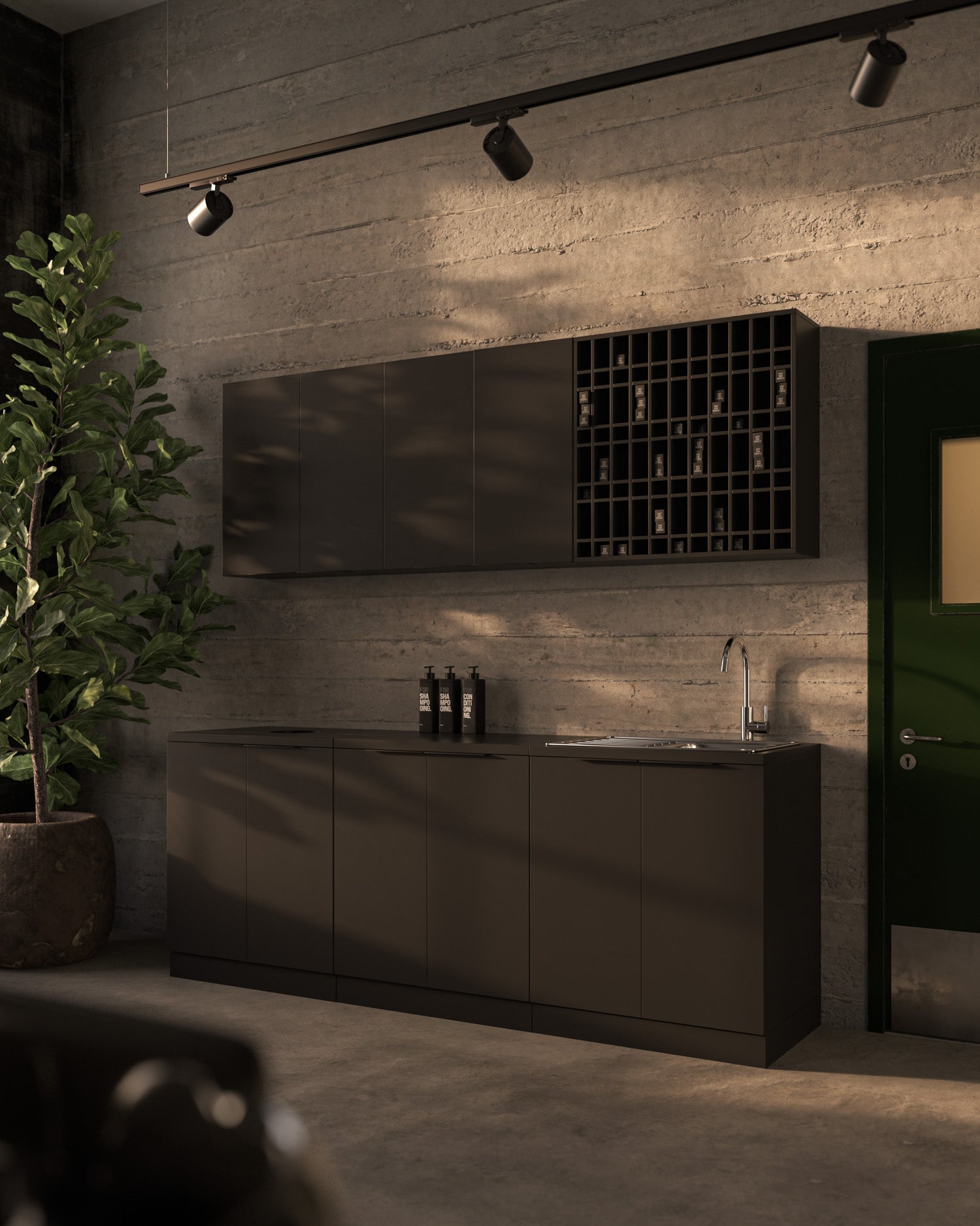 Colorbar tube shelf - Wall-mounted color shelf - Black