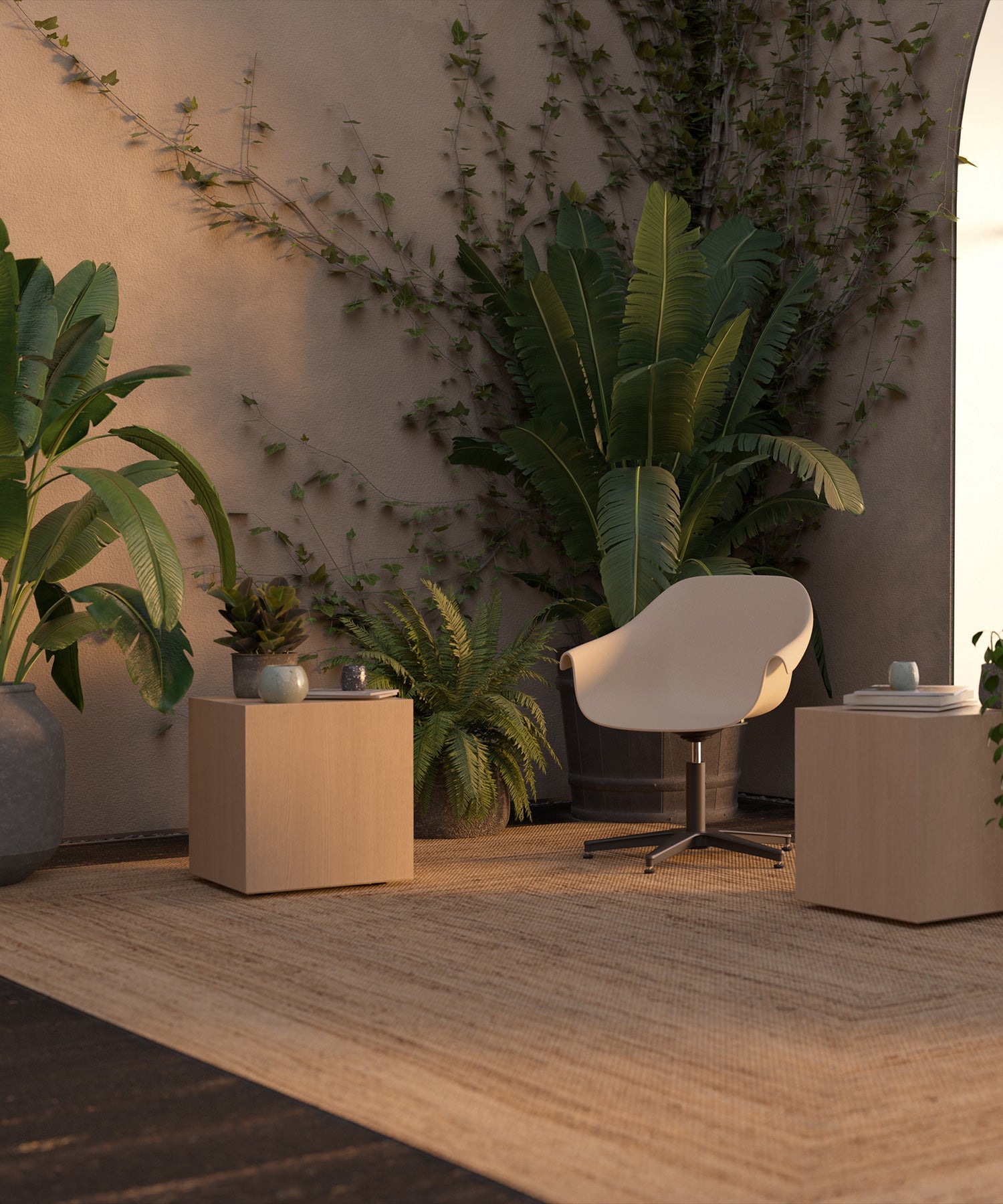 Eco - Beige waiting chair - Black cross foot