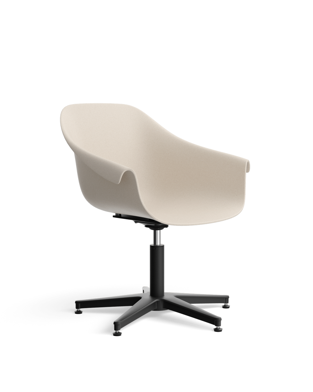 Eco - Beige waiting chair - Black cross foot