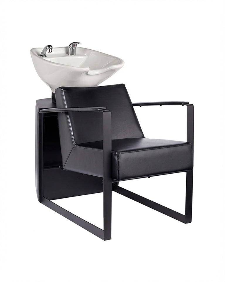 Lambert - Black washing unit - White basin